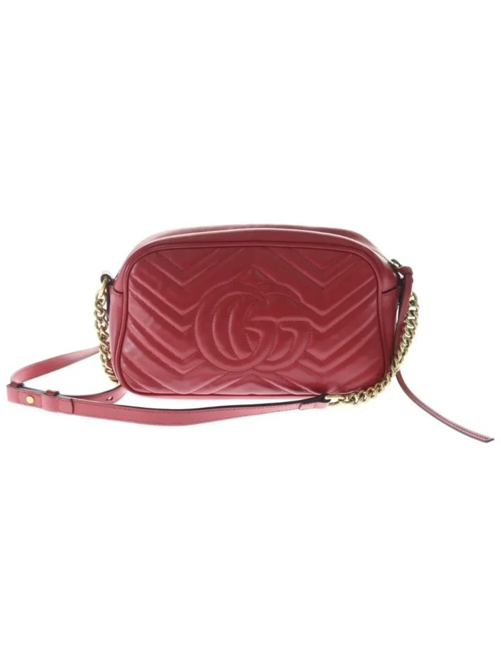 Gucci GG Marmont Small Camera Bag Leather Chain Gold - Picture 2 of 10